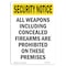 Signmission OSHA Security Sign, 10" Height, Rigid Plastic, All Weapons Prohibited, Portrait OS-SN-P-710-V-11751 - alternate 1